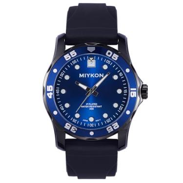 Imagem de Miykon Relógios de mergulho masculinos | Relógio analógico esportivo casual masculino com pulseira de silicone genuína e confortável | ponteiros luminosos, vidro resistente a arranhões, quartzo