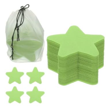 Imagem de YOKIVE Marcadores de pontos de carpete de 10 cm, 48 peças de marcadores de pontos de estrela com sacos de carpete para decoração de professores, verde grama