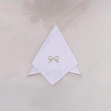 Imagem de Plumasul Guardanapo Bella Mesa Laccio d' Oro 100% Algodão Percal 200 fios 40x40cm - Cor Branco