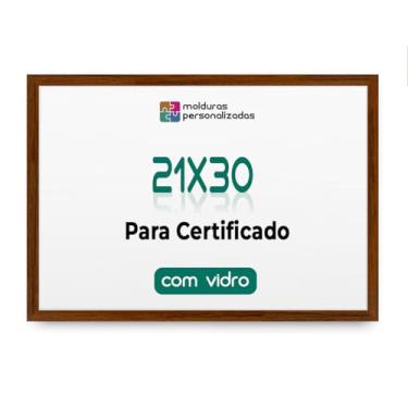 Imagem de Moldura Quadro A4 21x30 com Vidro para Imagem Foto Certificado Diploma (Oncinha)