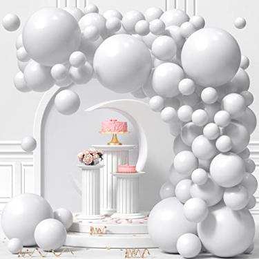 Imagem de KALOR Balões Brancos Com 110 Peças, Tamanhos Diferentes, 18, 12, 10, 5 Polegadas, Kit De Látex Para Decoração Aniversário, Chá Bebê, Casamento, Formatura
