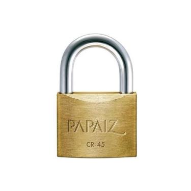 Imagem de Cadeado Papaiz Grande Cr 45mm Latão Maciço 2 Chaves Cor Dourado