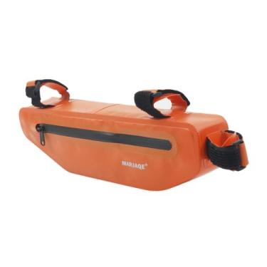 Imagem de menolana Bolsa de quadro de bicicleta à prova d'água 1,5L para bicicleta sob o tubo superior, mochila resistente à sujeira, pacote de ciclismo para, Laranja