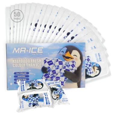 Imagem de MR.ICE Bolsas de gelo para envio e refrigeradores, 50 folhas de gel para envio de alimentos, bolsas frias de longa duração para envio, lancheira e refrigeradores, pacotes de gelo recém-secos, 250 ml