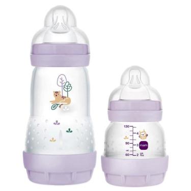 Imagem de Kit Mamadeira MAM Easy Start 130mle260ml Girafa/Coruja LILÁS