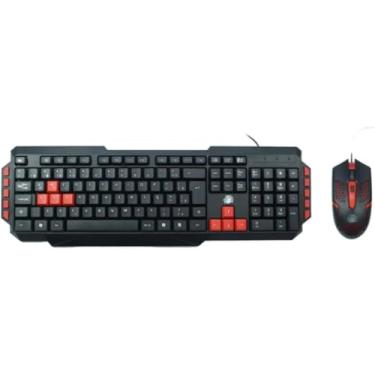 Imagem de Kit Teclado E Mouse Gamer KG-03R Nemesis Start 2.0 Preto E Vermelho Usb - 5+