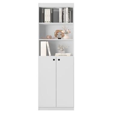 Imagem de Estante Organizadora Multiuso com Mini Estante para Livros e Livreiro de Aço - Estante para Ambientes Elegantes(branco)