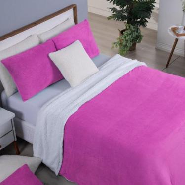 Imagem de Cobertor Solteiro Canada Mantinha/Sherpa 2 Peças - Pink - Dona Zeze
