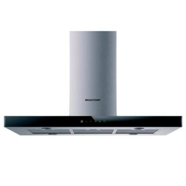 Imagem de Coifa Ilha Brastemp 100 cm Tbox com 03 Velocidades + Turbo, Painel Touch, Timer, Inox - BAF10AR