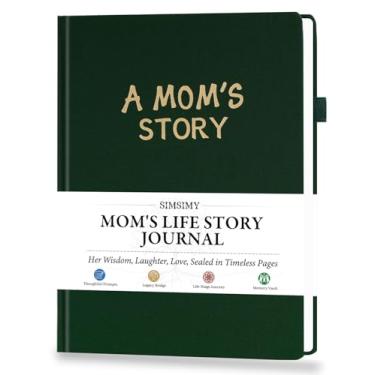 Imagem de SIMSIMY Diário de histórias da vida da mãe, capa dura, diário guiado com perguntas rápidas, presente de livro de relíquia de memória da mãe para o dia das mães, aniversário, Natal da filha e do filho