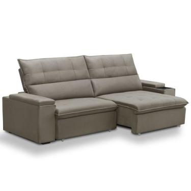 Imagem de Sofá Retrátil Reclinável Para Sala 4 Lugares 270cm Niels F04 Veludo Ma