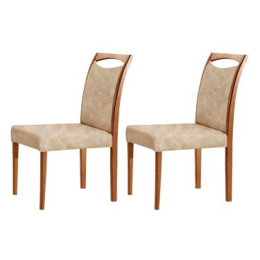 Imagem de Conjunto 2 Cadeiras Madeira Maciça Safira Milano / Imbuia Natural