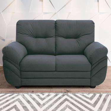 Imagem de Sofá 2 Lugares Linoforte Francis com Almofadas Fixas e Revestimento em Suede 152cm de Largura