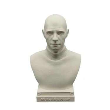 Imagem de otdlle Filósofo francês René Descartes Montesquieu Voltaire Rousseau Foucault busto cabeça escultura estatueta colecionável mesa mesa decoração de casa (Michel Foucault, 10 cm A x 2,5 x 2 D)