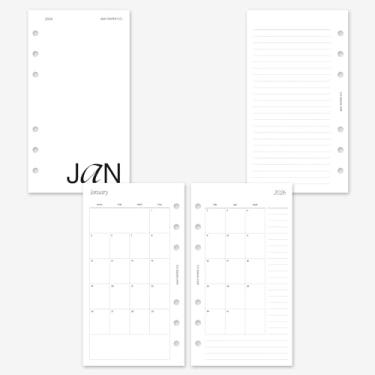 Imagem de MAY PAPER CO. Recarga de planejador mensal pessoal 2026 com anotações, agenda mensal em duas páginas para filofax pessoal e agenda LV MM 6 anéis 9 x 16,75 (meses separáveis, início de segunda-feira)