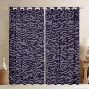 Imagem de Cortinas estampadas de tigre, cortinas de janela de pele de animal cinza para meninos meninas adolescentes, cortinas de tratamento de janela de animais selvagens, decoração de casa, cortinas de