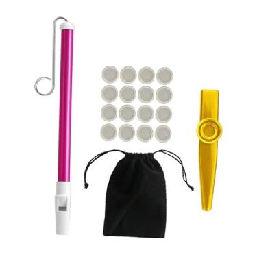 Imagem de YIJU Kazoo com membranas, parceiro de guitarra, instrumento musical de flauta portátil para adultos, crianças, amantes da música de palco, Amarelo