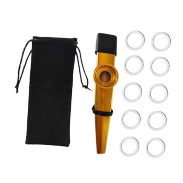 Imagem de KiBcsLic Capa protetora para instrumentos musicais Kazoo Kids, coordenação profissional, bocal, flauta Kazoo, diafragmas para aniversário de crianças, Ouro