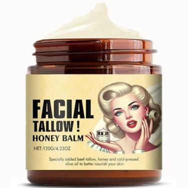 Imagem de Sebo bovino batido e bálsamo de mel - 120 g, hidratante orgânico para rosto e corpo sem perfume, loção nutritiva para pele seca, protetor labial, cuidados com a pele