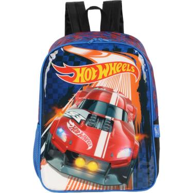 Imagem de Mochila Escolar, Hot Wheels, Grande, Azul, Luxcel