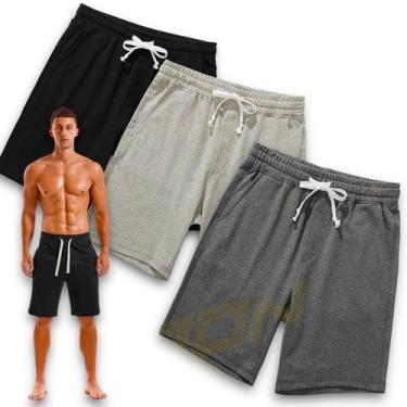 Imagem de Bermuda Shorts Masculina  Academia Corrida Treino Moletom MOLETINHO - 