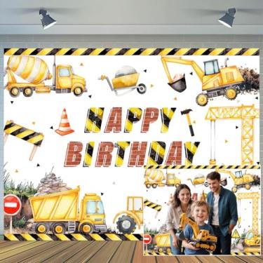 Imagem de 1,8 m x 1,5 m, cenário de construção, aniversário, caminhões basculantes, escavadeira, fotografia, fundo, meninos, crianças, aniversário, festa de aniversário, decoração de parede, banner