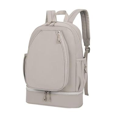 Imagem de KiBcsLic Bolsa de tênis, mochila com bolso lateral, mochila de grande capacidade com compartimento para sapatos, para treino, pickleball e, Cinza