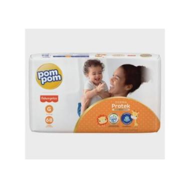 Imagem de Kit Fralda Pompom HIPER Derma Protek Tam G  - 136 fraldas -  ATACADO B