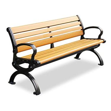 Imagem de Banco externo de jardim, parque de metal, alumínio, alumínio, bancos externos, varandas, 1,5 m, móveis externos para pátio, parque, gramado, p