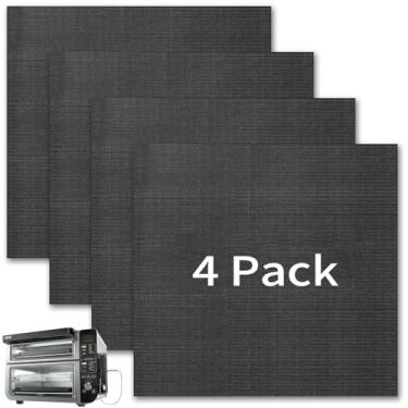 Imagem de GCQFZ 4 peças de tapetes ecológicos de 30,5 x 32 cm forros de grelha de fibra de vidro para forno torradeira Ninja DCT451 acessórios duráveis e anticorrosão para forno Ninja Foodi Flip