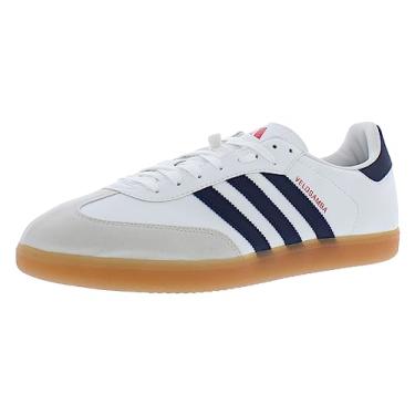 Imagem de adidas Tênis de ciclismo unissex adulto The Velosamba, Branco nuvem/Team Navy Blue 2/Better Scarlet, 15 Women/14 Men