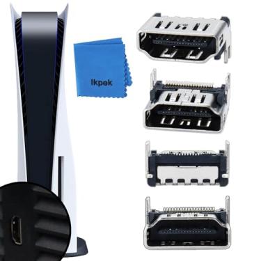 Imagem de Aosai 4 peças de substituição de porta HDMI para Sony Playstation 5 PS5 HDMI conector conector (prata - 4 peças)