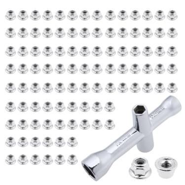 Imagem de GoHobby 100PCS M4 Lock Nuts & Cross Wrench Hardware Tool Kit for Traxxas Axial Arrma Tamiya Redcat 1/10 RC Monster Truck Crawler Buggy Drift On-road Car
