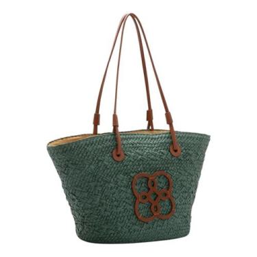 Imagem de Bolsa Feminina Palha Ombro Chenson Praia Piscina Verão, Verde cg84577