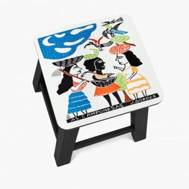 Imagem de Banquinho de Madeira Xilogravura J Borges