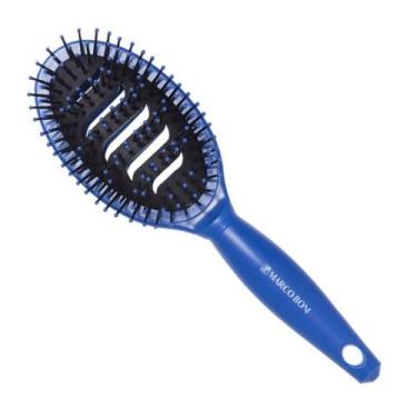 Imagem de Escova De Cabelo Oval Flexível Vazada Evita Mofo Marco Boni, Azul