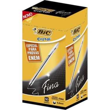 Imagem de Caneta Esferografica Cristal Fina Preta Corpo TRAN CX.C/50 - BIC
