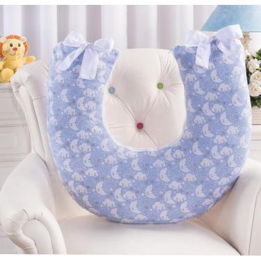 Imagem de Almofada para amamentação bebê - ( lunar)menino estrela/nuvem azul - M