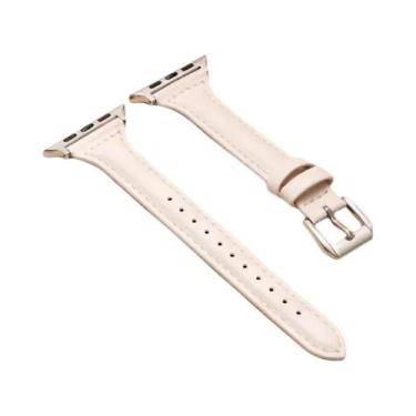 Imagem de Pulseira De Couro Slim Para Apple Watch Band 45mm 41 40 44 38 49 46 42