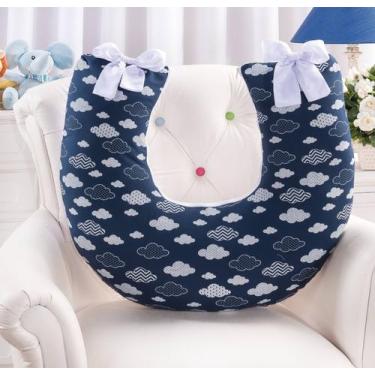 Imagem de Almofada para amamentação bebê - nuvem marinho - MEDINA CONFECÇÕES