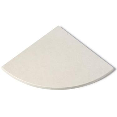 Imagem de Koville Prateleira de chuveiro de canto de mármore natural bege para banheiro, prateleiras de canto de mármore polido de 25 cm para banho, suporte de chuveiro de canto de pedra montada na parede