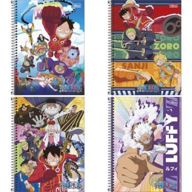 Imagem de Caderno 10X1 Capa Dura ONE Piece 160 Folhas - Pacote com 4 Unidades - 