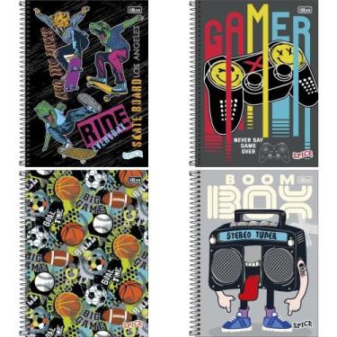 Imagem de Caderno 16X1 Capa Dura Spice Masculino 256 Folhas Pacote com 02 - Tili
