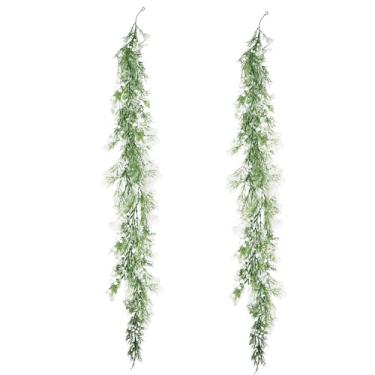 Imagem de 2 peças de flores artificiais para respiração de bebê, trepadeira Gypsophila que não desbota, guirlanda de Gypsophila dobrável, trepadeiras artificiais para decoração de casa