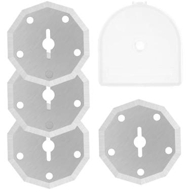 Imagem de 4 peças de lâminas de substituição de aço de tungstênio para tesouras elétricas sem fio - universal adequado para RC2600K, WX2300 (papel, plástico, corte de carpete) com capa protetora