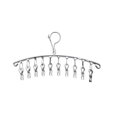 Imagem de Cabide De Roupa À Prova De Vento De Aço Inoxidável Varal Meia Toalha Bra Secagem Roupas Peg Airer Secador(10 Prendedores,4)