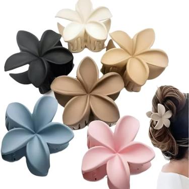 Imagem de Kit 3 Piranhas de Flor Cabelo Presilhas Prendedor de Cabelo Garra Fixação Forte e ResistenteCores Opacas Matte (3 Unidades)