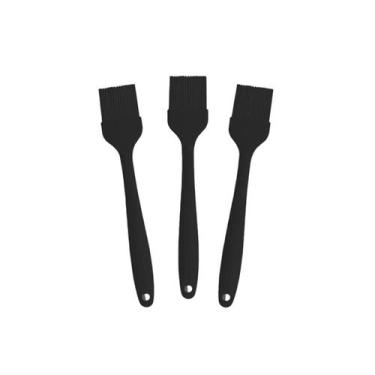 Imagem de Kit 3 Pincéis Silicone Cozinha Preto Pequeno 21Cm Reforçado- - Udlandi