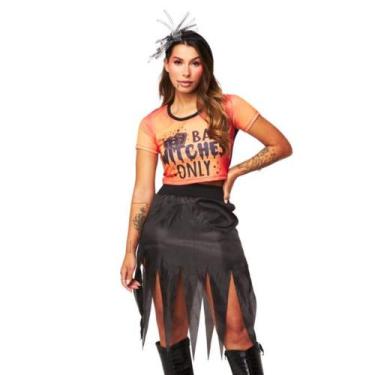 Imagem de Fantasia Bruxa Halloween Feminina Adulto Conj Cropped e Saia - Fantasi