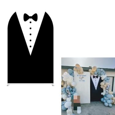 Imagem de Capa de fundo de arco de gravata borboleta para crianças, decoração de chá de bebê, arco de dois lados, elastano, decoração de festa de primeiro aniversário, festa de aniversário (2,6 x 6 pés, 1924)